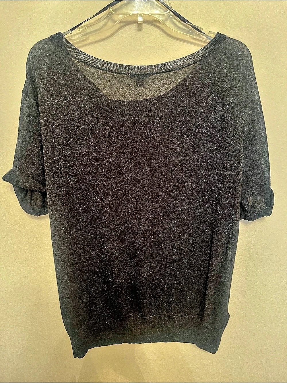 Ann Taylor LOFT Short Sleeve Top in Black Size Medium NWT